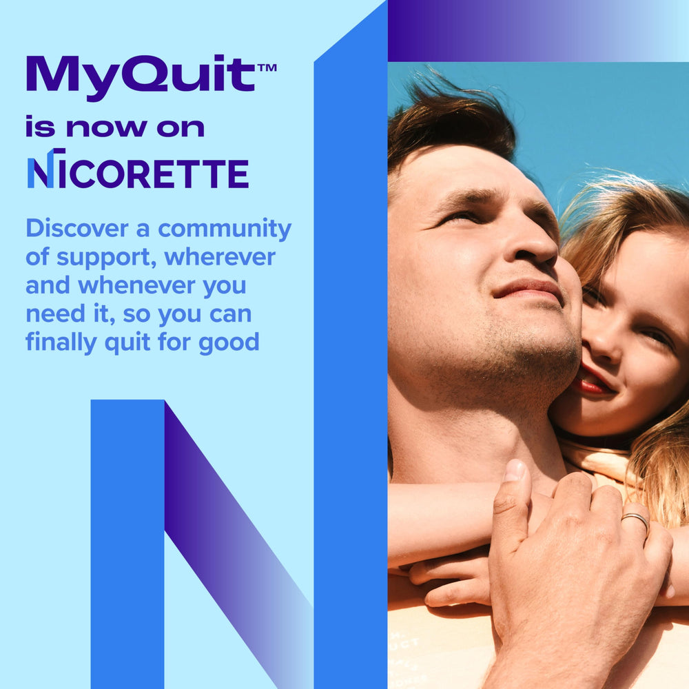 Discreet usage with Nicorette Mini Lozenges shown in everyday setting.