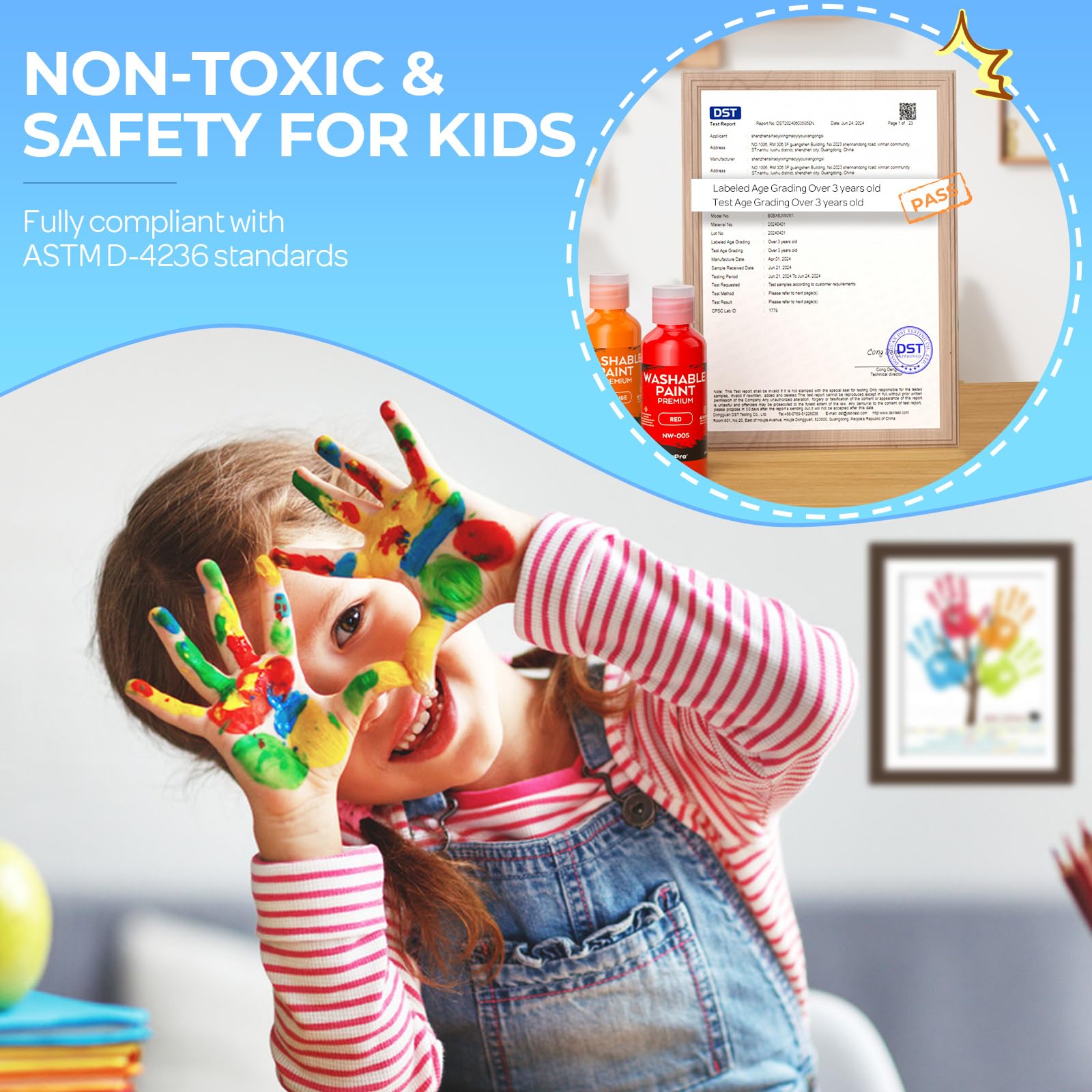 Nicpro kid-safe non-toxic paints for hands-on creative projects.