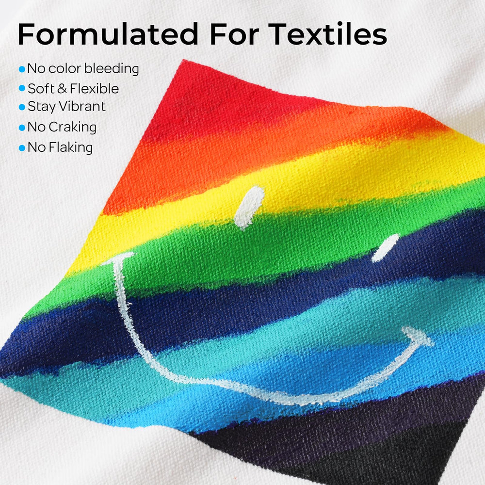 Nicpro fabric paint palette with brushes for smooth color blending.