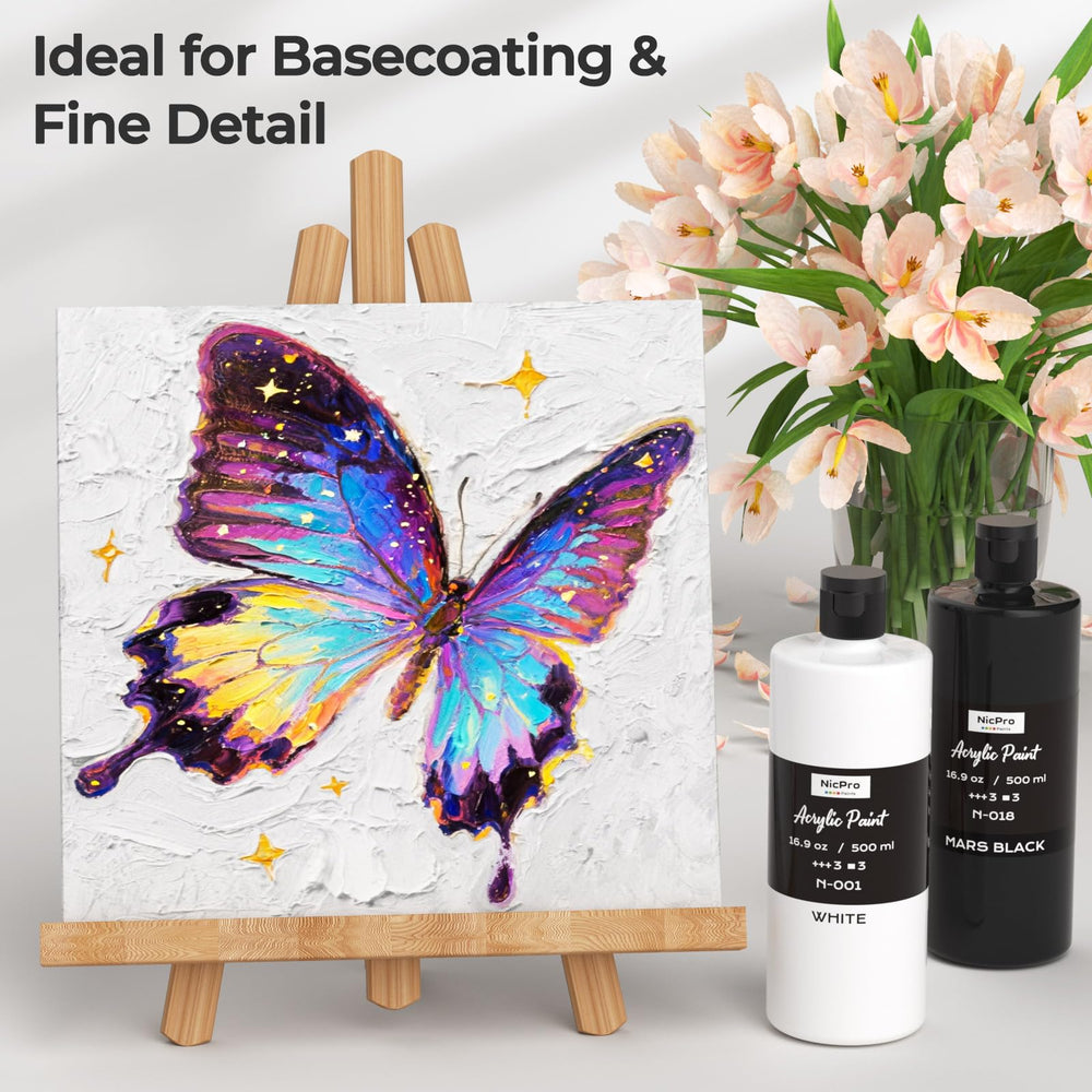 Nicpro multi-surface acrylic adheres to canvas, wood, fabric, and more for versatility.