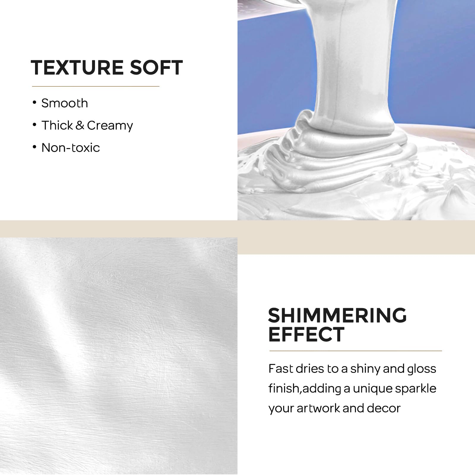 Nicpro pearl white brush strokes demonstrating smooth, even coverage