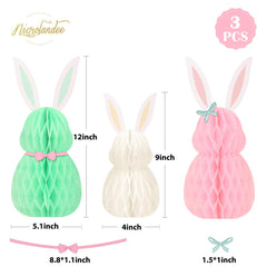 Nicrolandee Easter Bunny Honeycomb Centerpiece shown from the front for playful charm