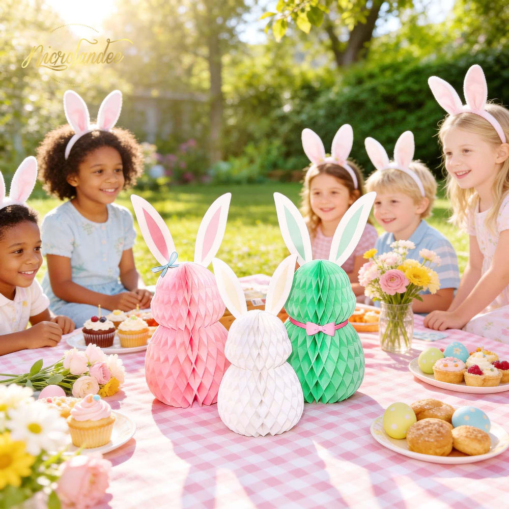 Nicrolandee Easter Bunny Honeycomb Centerpiece packaging and storage concept