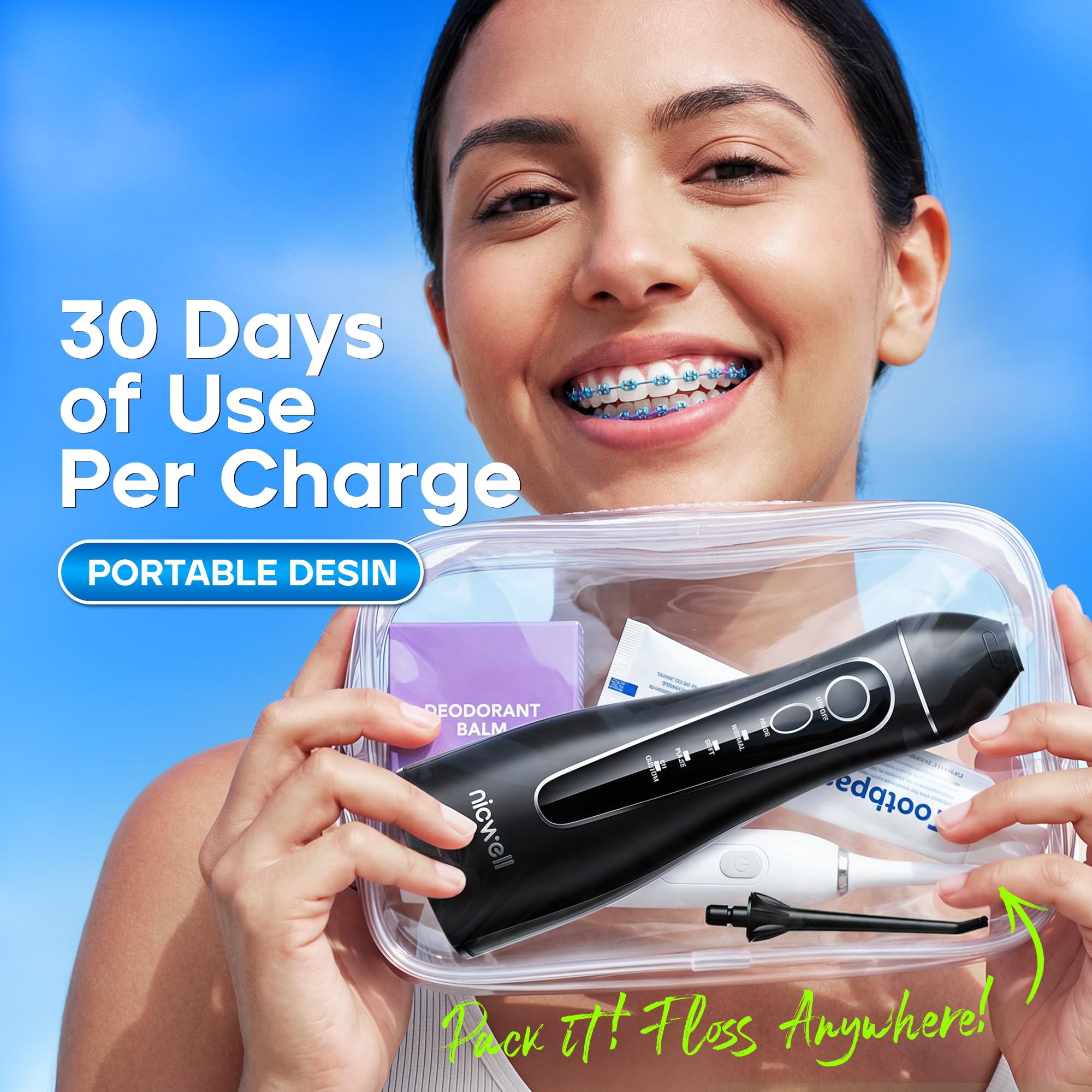 Nicwell Orthodontic Tip around braces for brackets and tight areas.