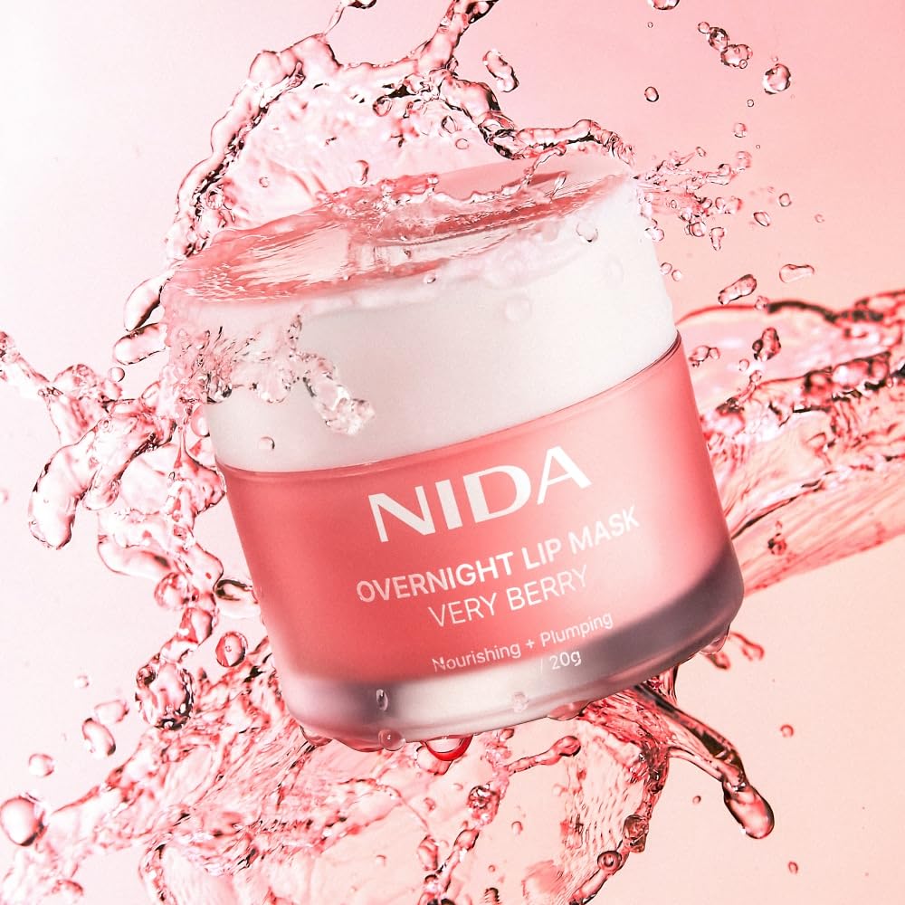 Evening self-care setup with NIDA lip mask