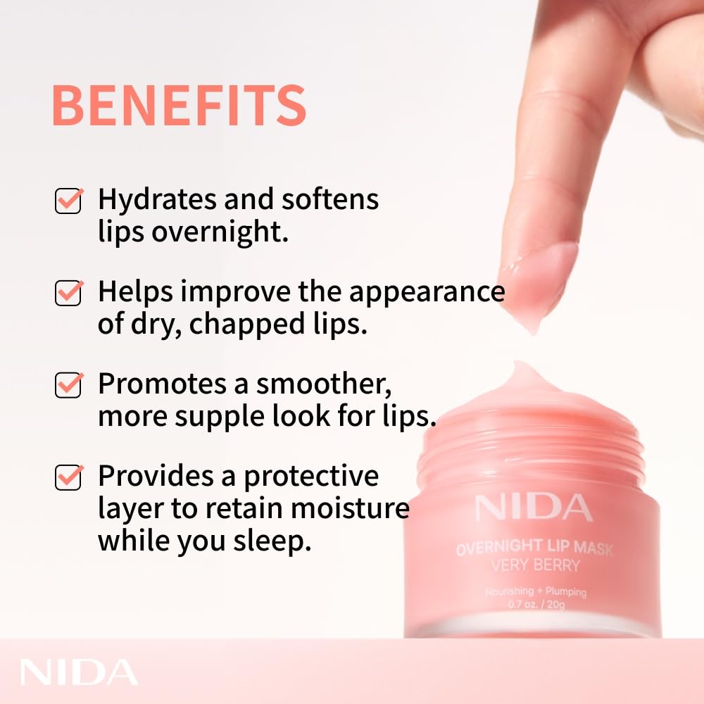 Berry extracts in NIDA mask for lip antioxidant support