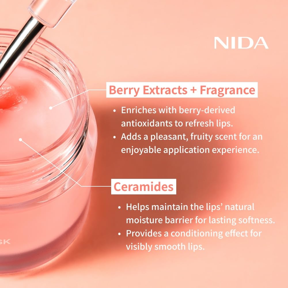 Applied NIDA lip mask yielding smooth, hydrated lips