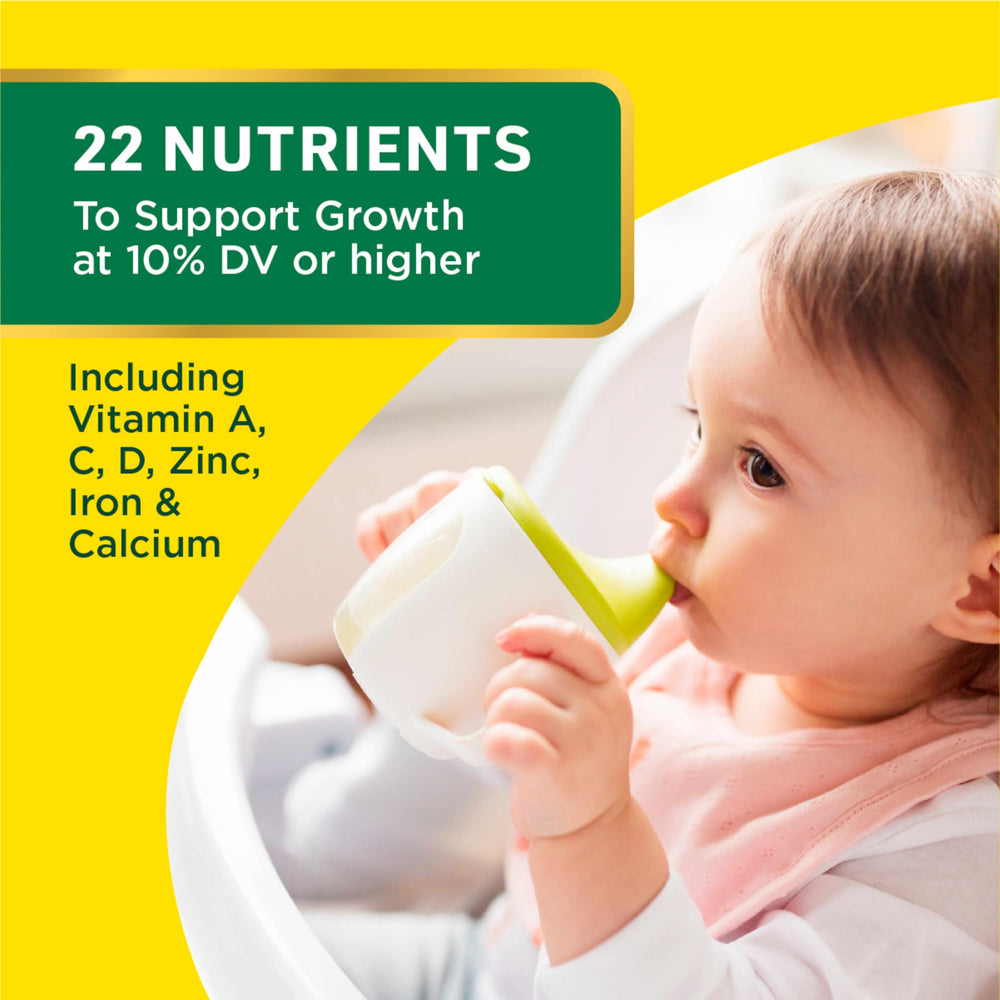 Nido Kinder 1+ nutrition panel highlighting vitamins and minerals.