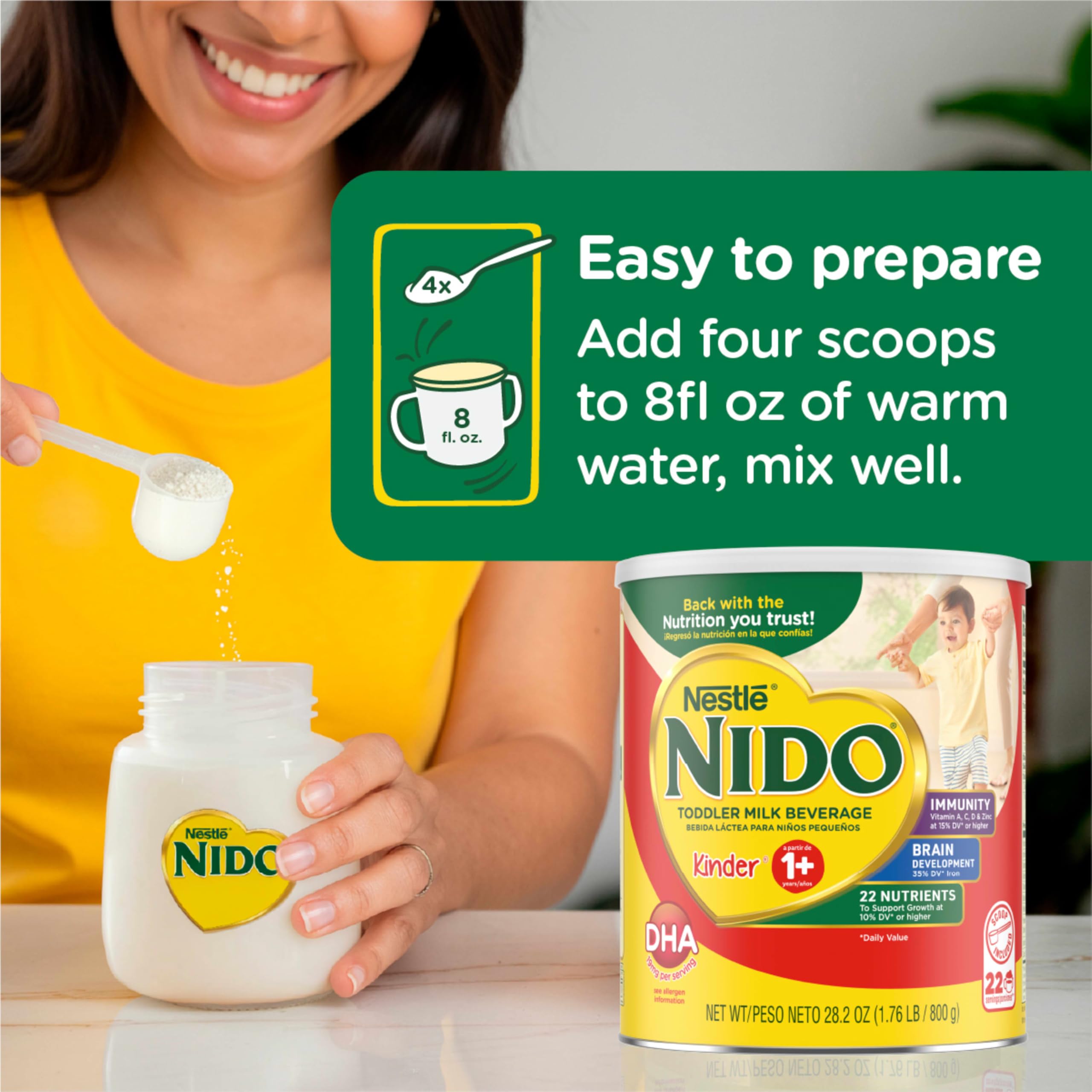 Nido Kinder 1+ packaging variation text indicates possible changes.