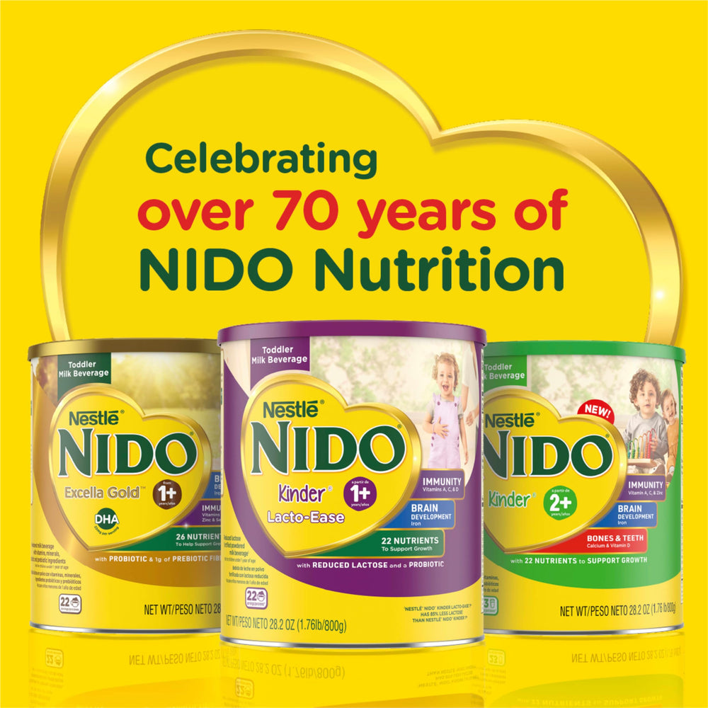 Nido Kinder 1+ powder texture close-up for mixing.