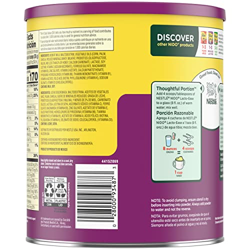 Nido Lacto-Ease shelf-stable powder travels well for families.
