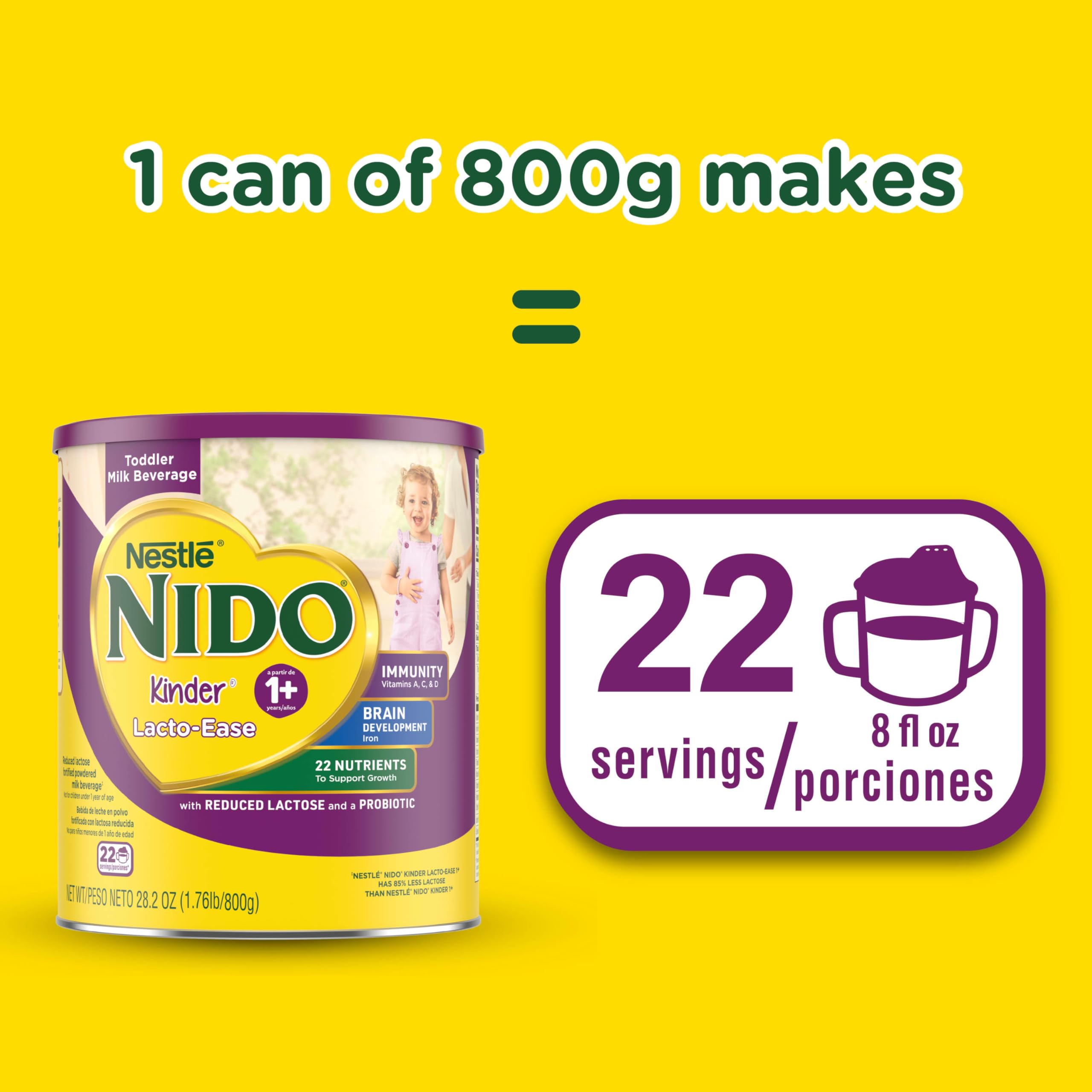 Nido Lacto-Ease powder mixed with warm water for a tasty drink.