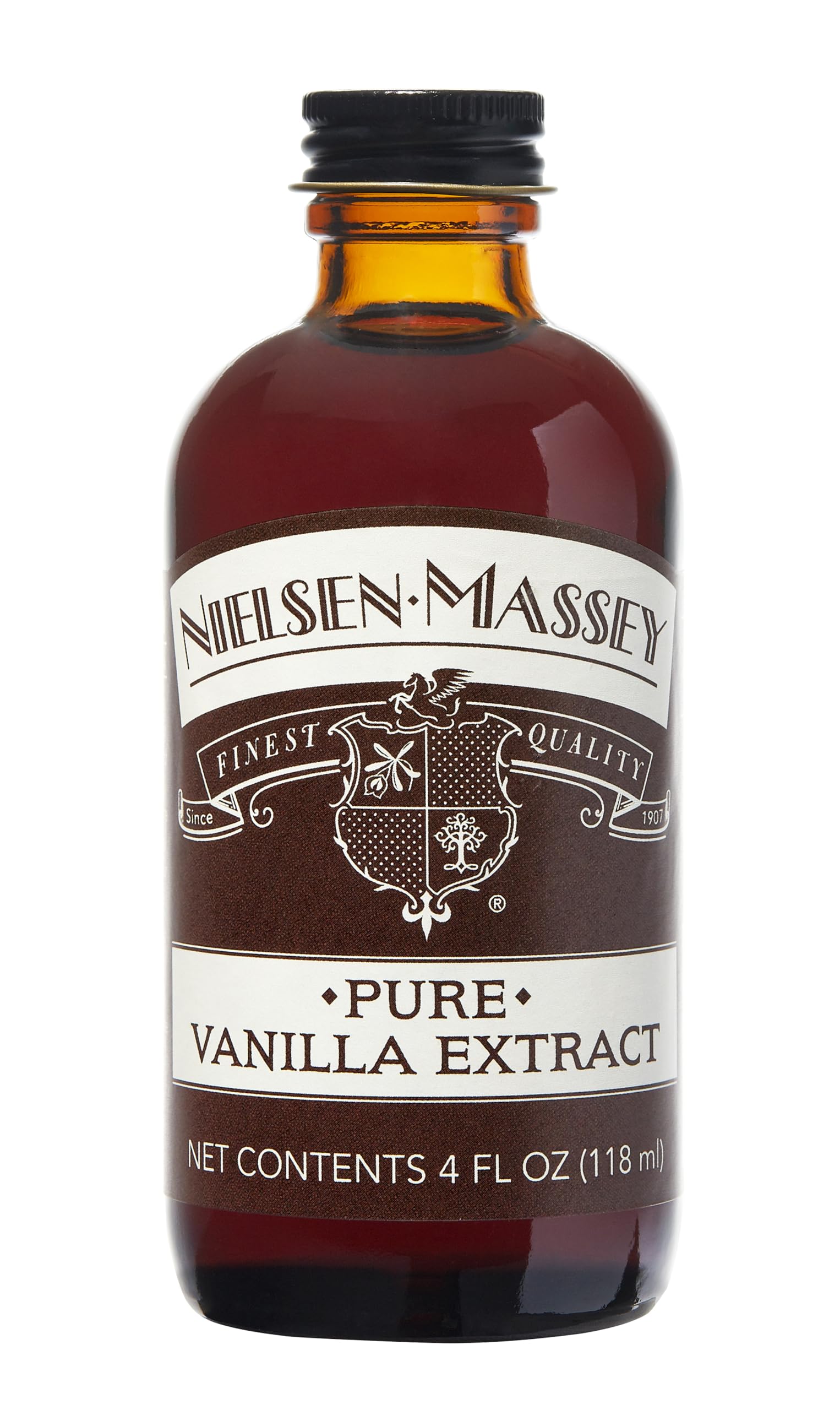 Nielsen-Massey Pure Vanilla Extract bottle for baking, delivering rich aroma and flavor