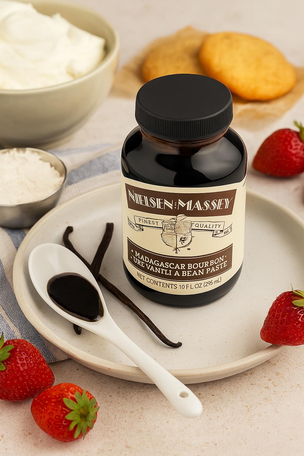 Nielsen-Massey Vanilla Bean Paste flavoring coffee or milkshake.