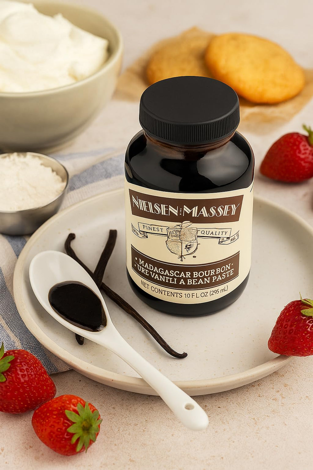 Nielsen-Massey Vanilla Bean Paste flavoring coffee or milkshake.