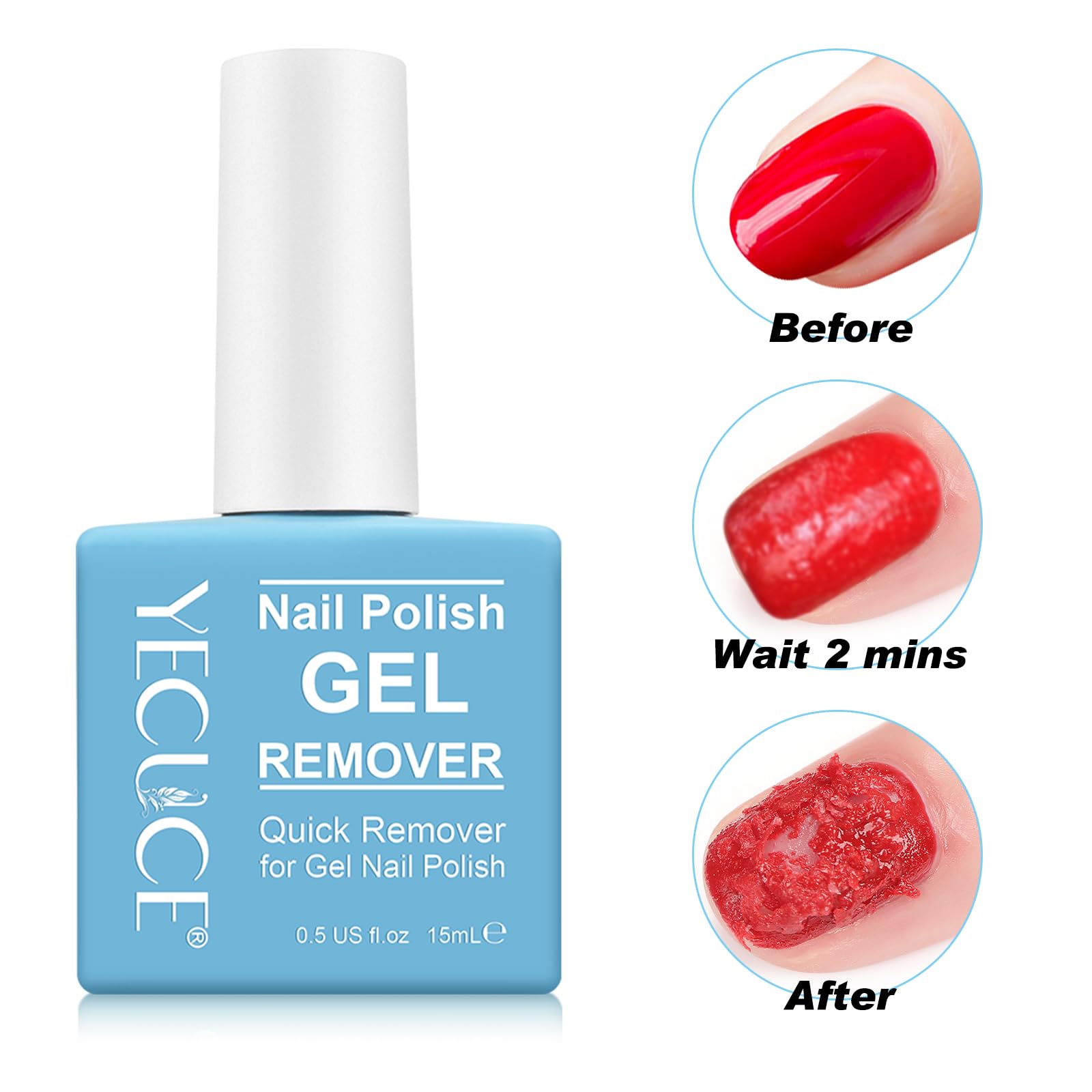 Peel-action result shows gel polish lifting from the nail with NIFEISHI