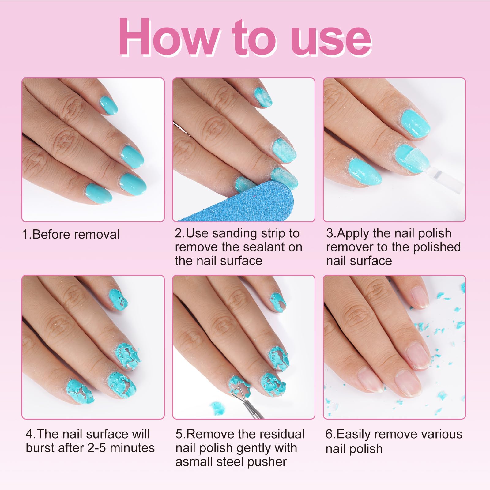 Portable, travel-friendly packaging of NIFEISHI remover for on-the-go nails.