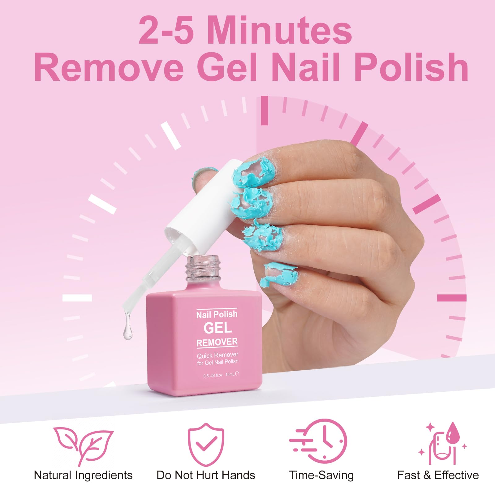 Brush application with NIFEISHI remover for fast gel polish removal.