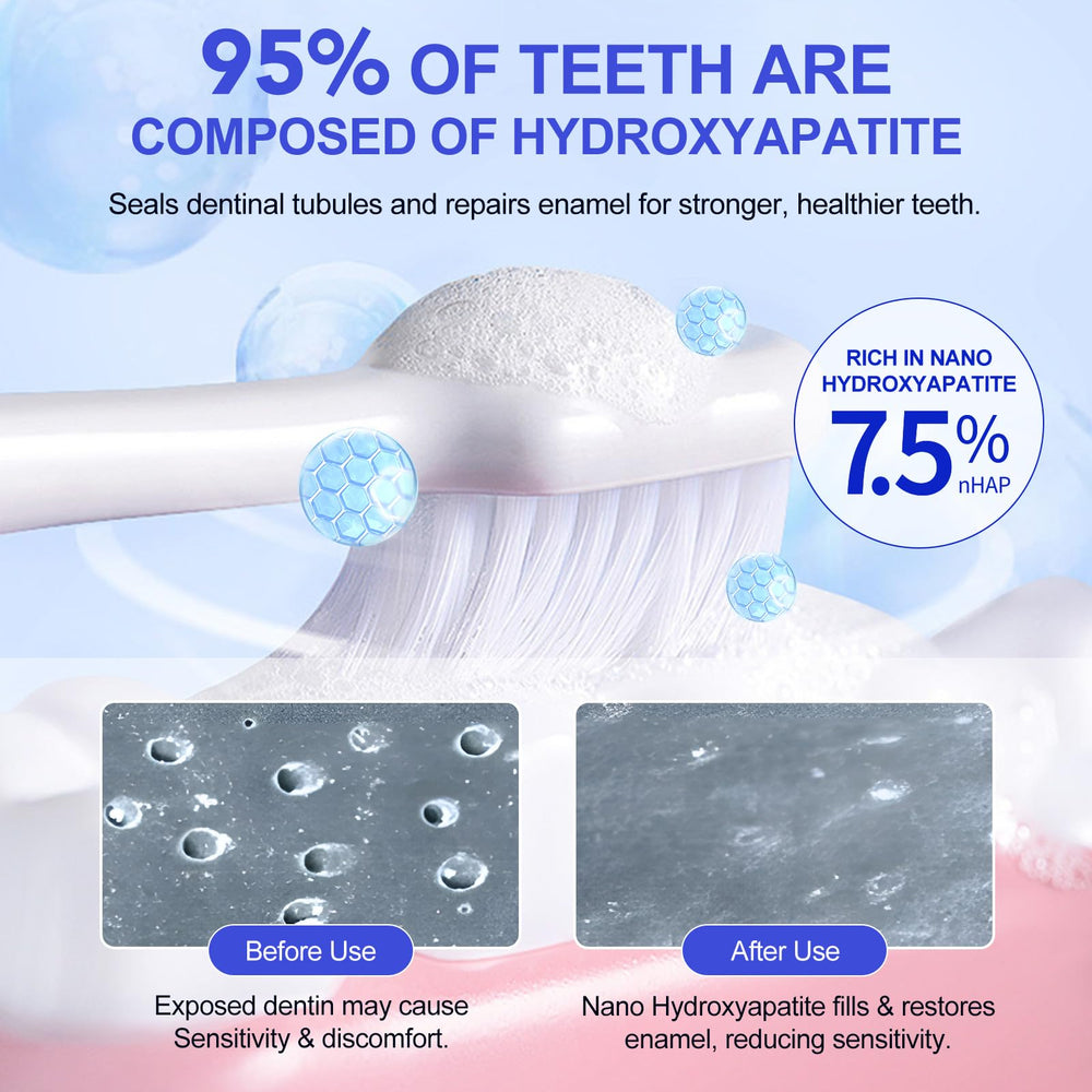 NIFEISHI toothpaste being squeezed from the tube showing mint scent and fluoride-free formula.
