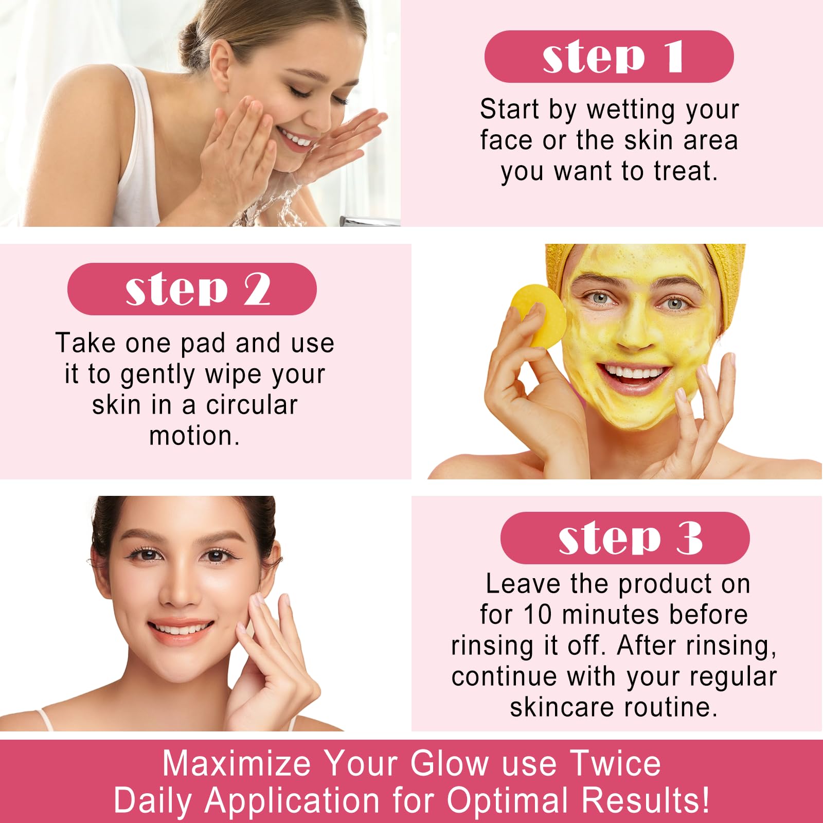 NIFEISHI turmeric kojic cleansing pad suitable for all skin types and daily use.