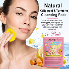 NIFEISHI turmeric kojic cleansing pad microfiber side for deep cleansing and pore care.