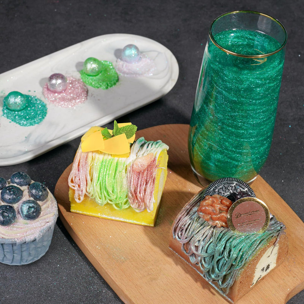 NiHome dark green glimmer powder cake decorating provides shimmering edible accents