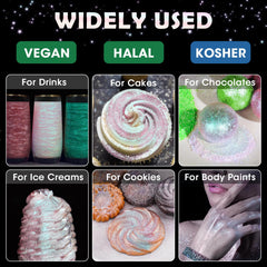 NiHome edible glimmer dust sprinkled on cakes and cookies for sparkle.