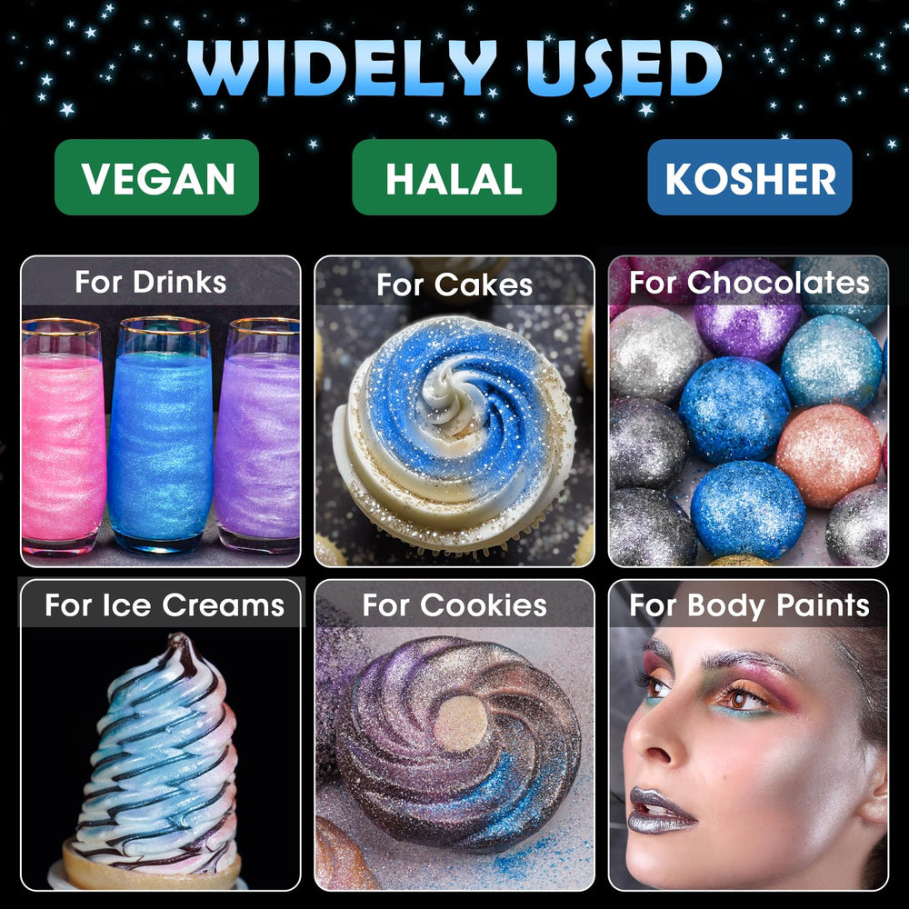 NiHome edible glitter blue cocktail sparkle elevates drinks with color.