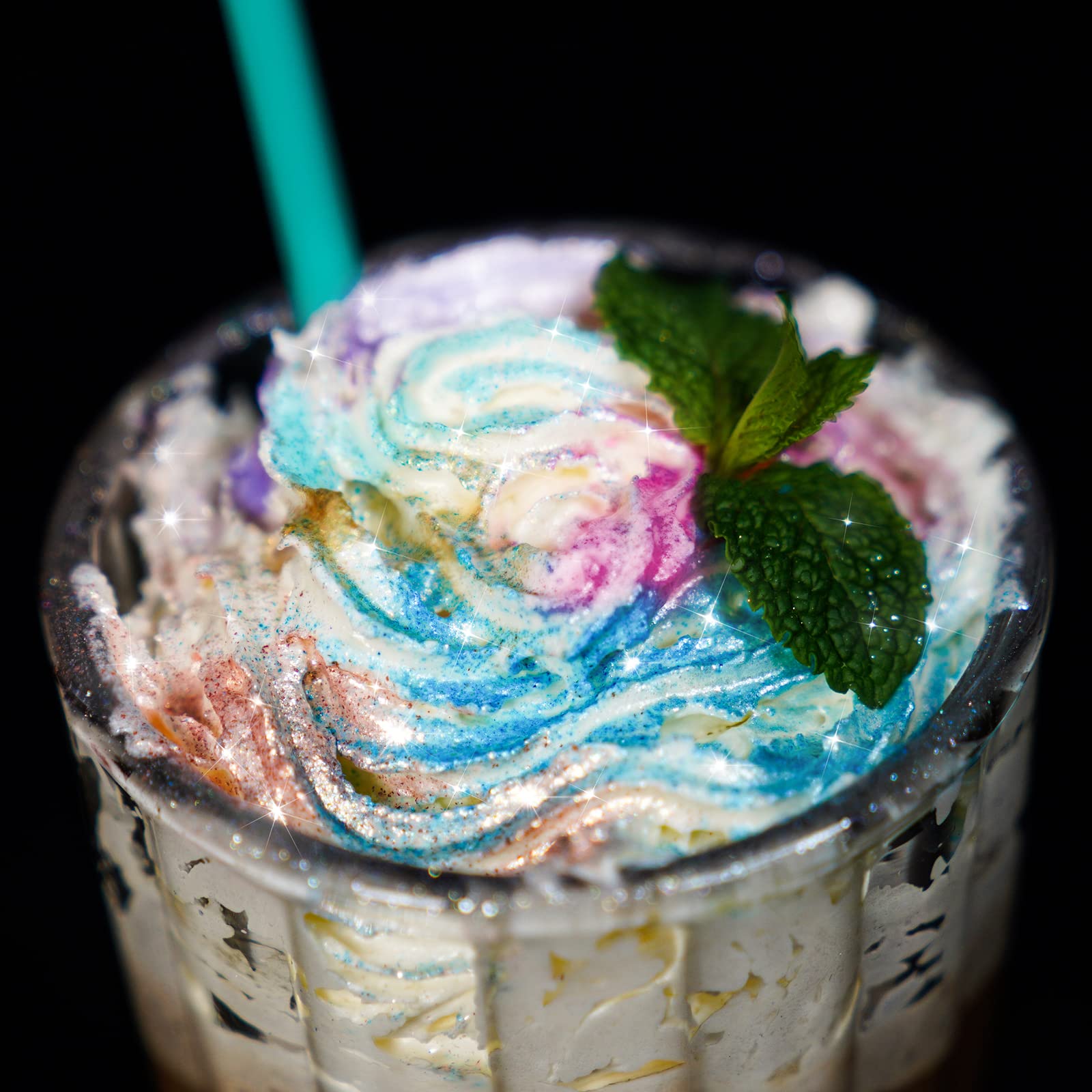 NiHome glimmer powder blue dessert shimmer for pastry and drinks.