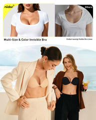 Niidor silicone cup invisible bra provides lift under form fitting outfits