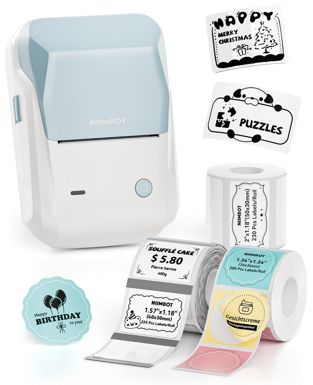 NIIMBOT B1 label printer front view showing compact desktop design for easy labeling