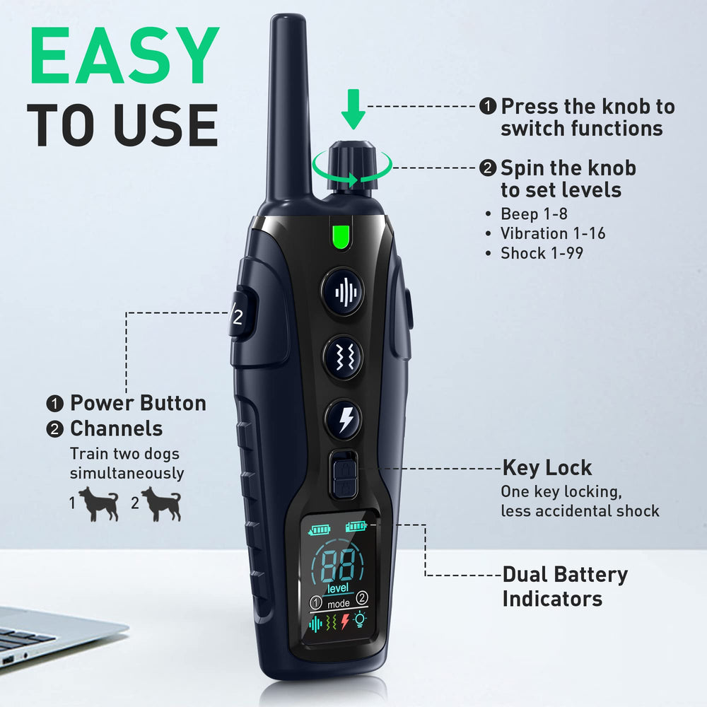 Nikketta night walk-ready collar provides bright visibility.