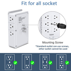 Nikleb wall-mountable power strip for tidy workspaces