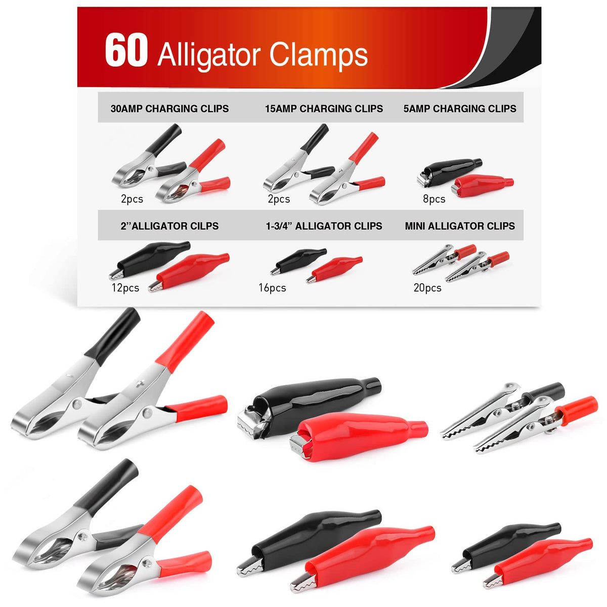 Nilight 50052R mini alligator clip closeup for precise wire connections