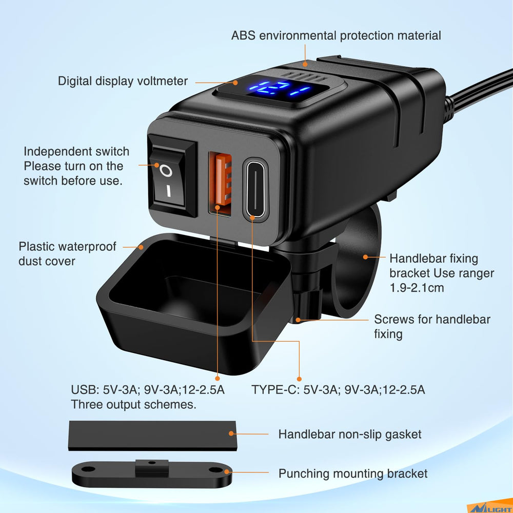 Nilight SAE extension cable for flexible battery connection.