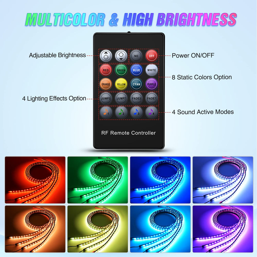 Nilight IP68 waterproof underbody strip withstands rain for reliable use.