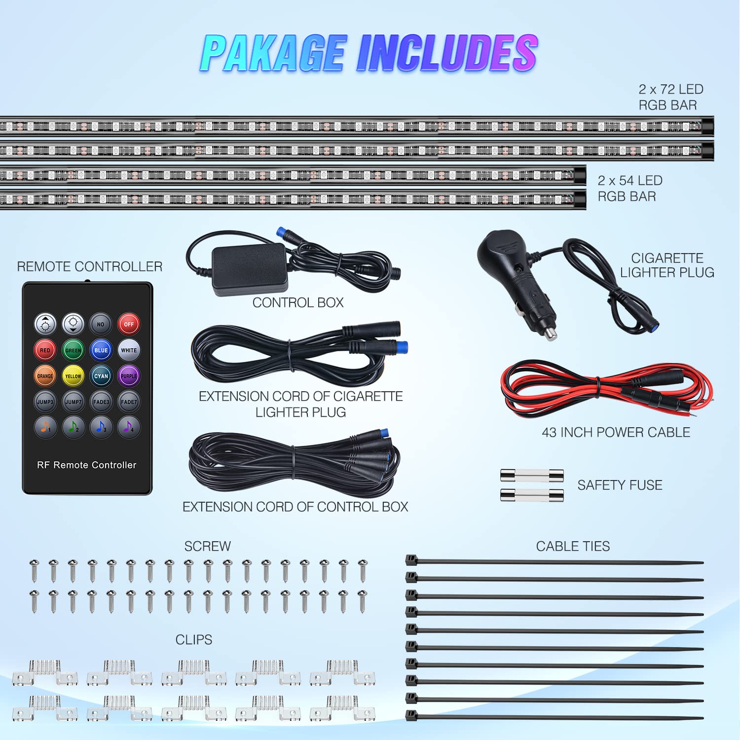 Nilight underbody neon strip with music mode dancing to your tunes.