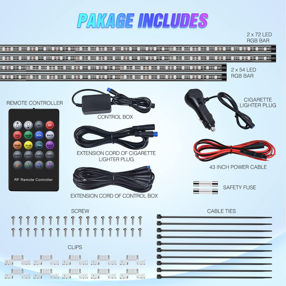 Nilight underbody neon strip with music mode dancing to your tunes.