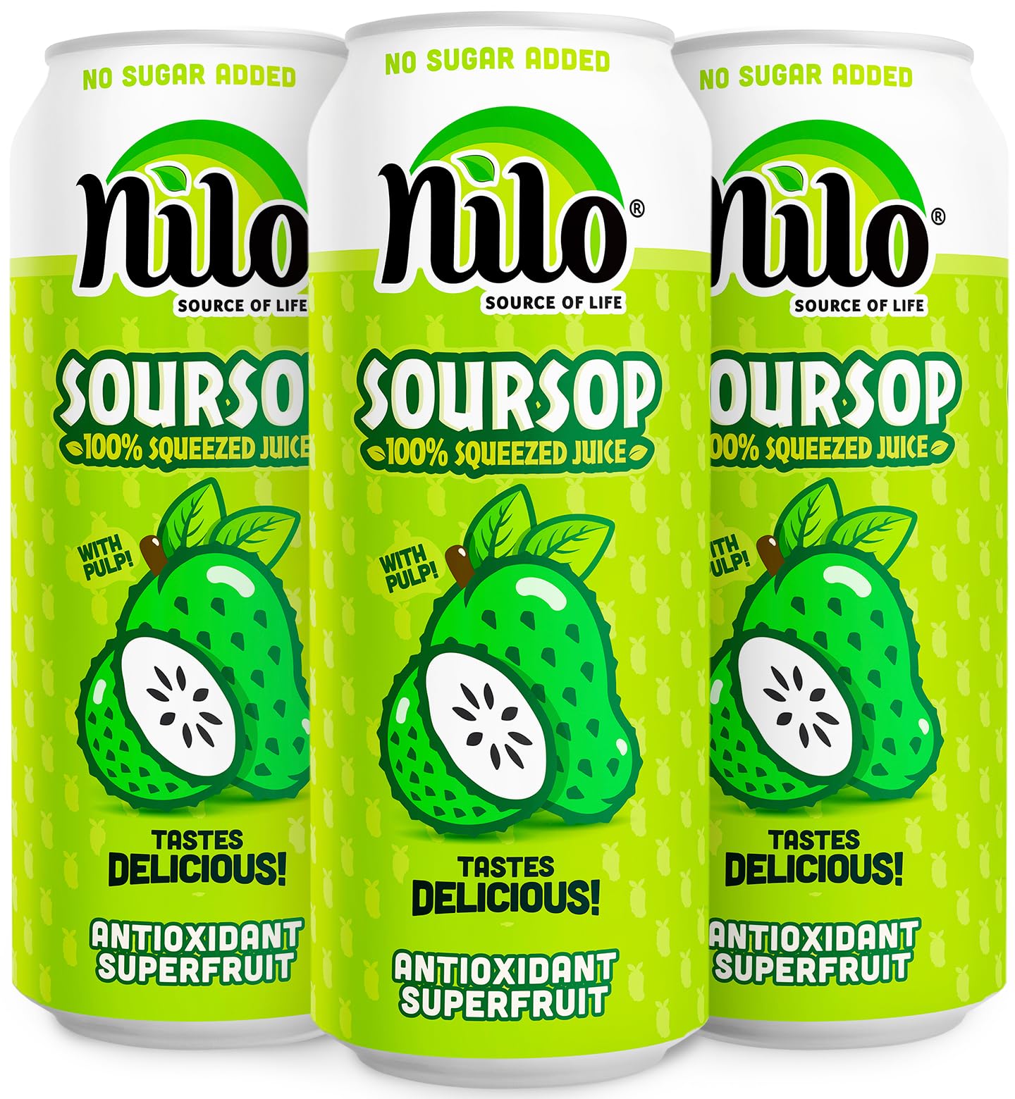 NILO Soursop juice bottle close-up, pure tropical flavor for a refreshing sip.