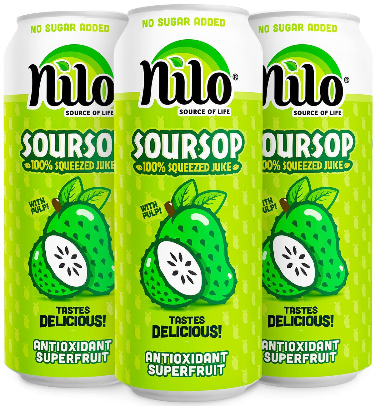 NILO Soursop juice bottle close-up, pure tropical flavor for a refreshing sip.