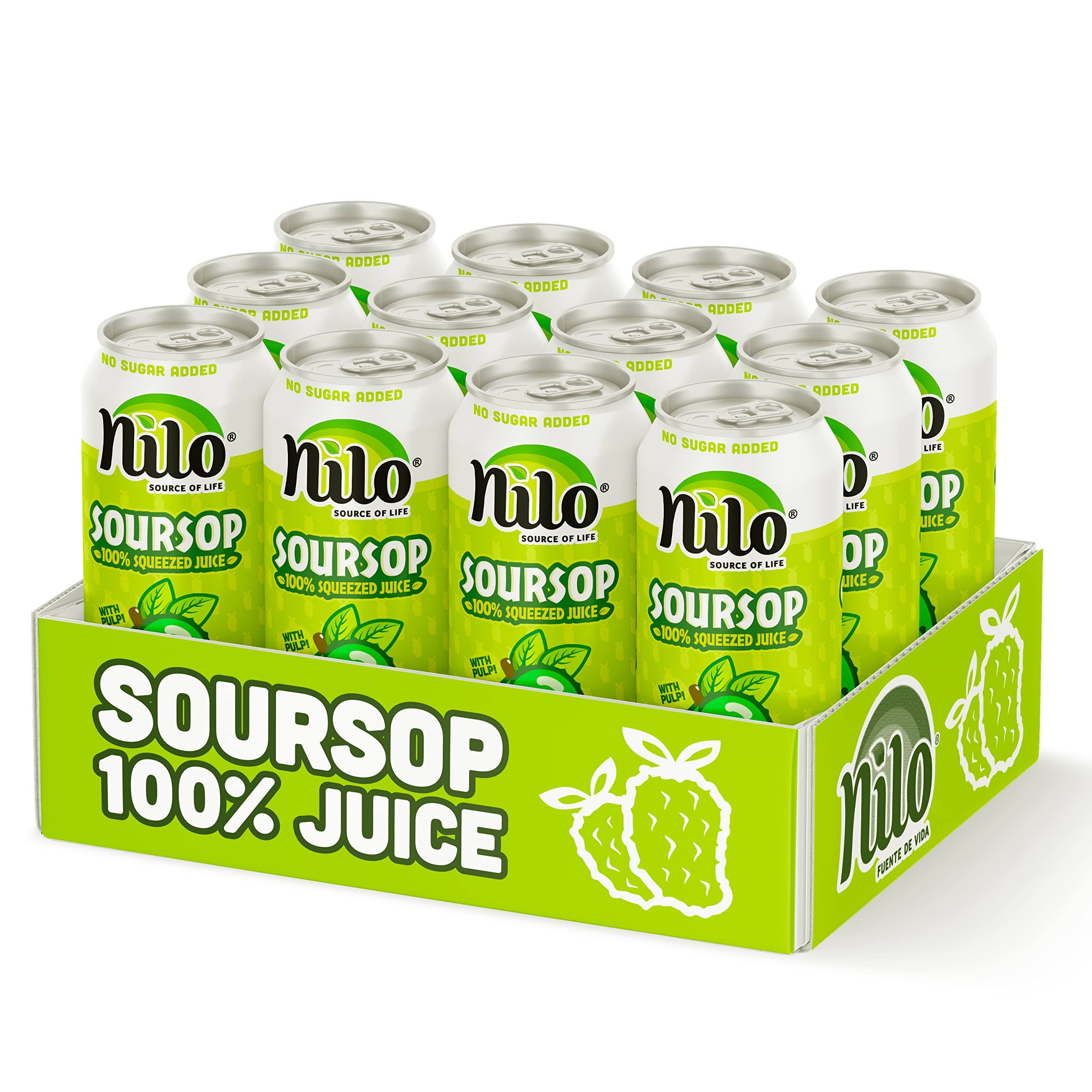 NILO Soursop juice served in glass, showcasing real pulp texture.
