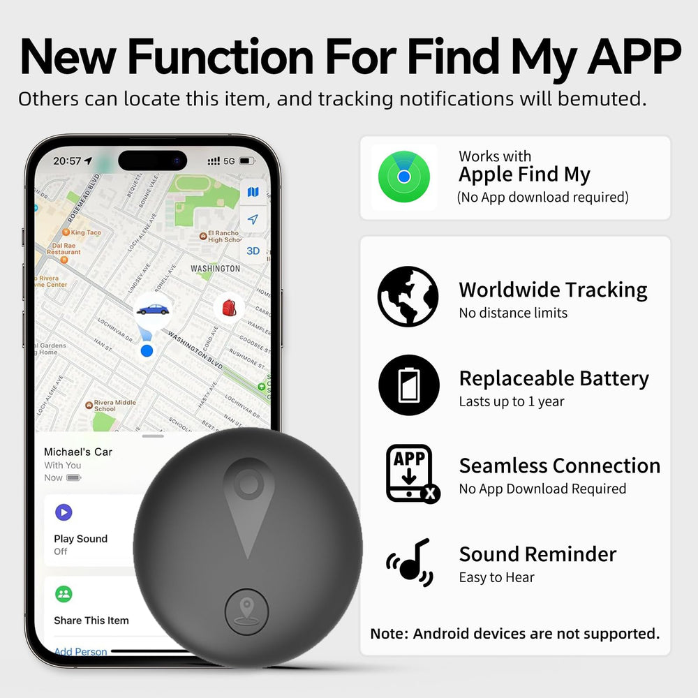 Nilone integrates with iOS Find My for seamless location monitoring.