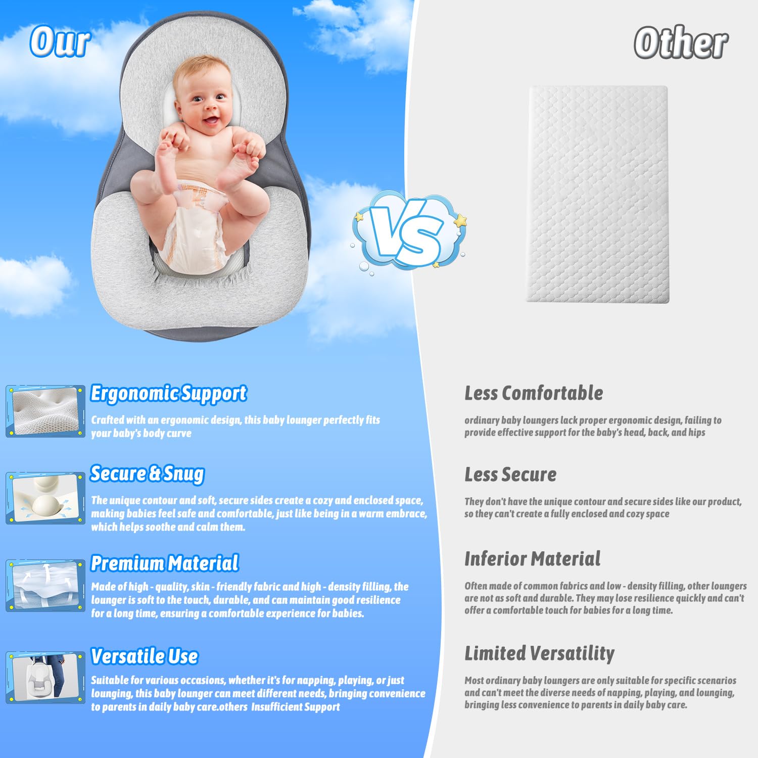 NILUTO pillow showing angle adjustment feature for comfortable feeding