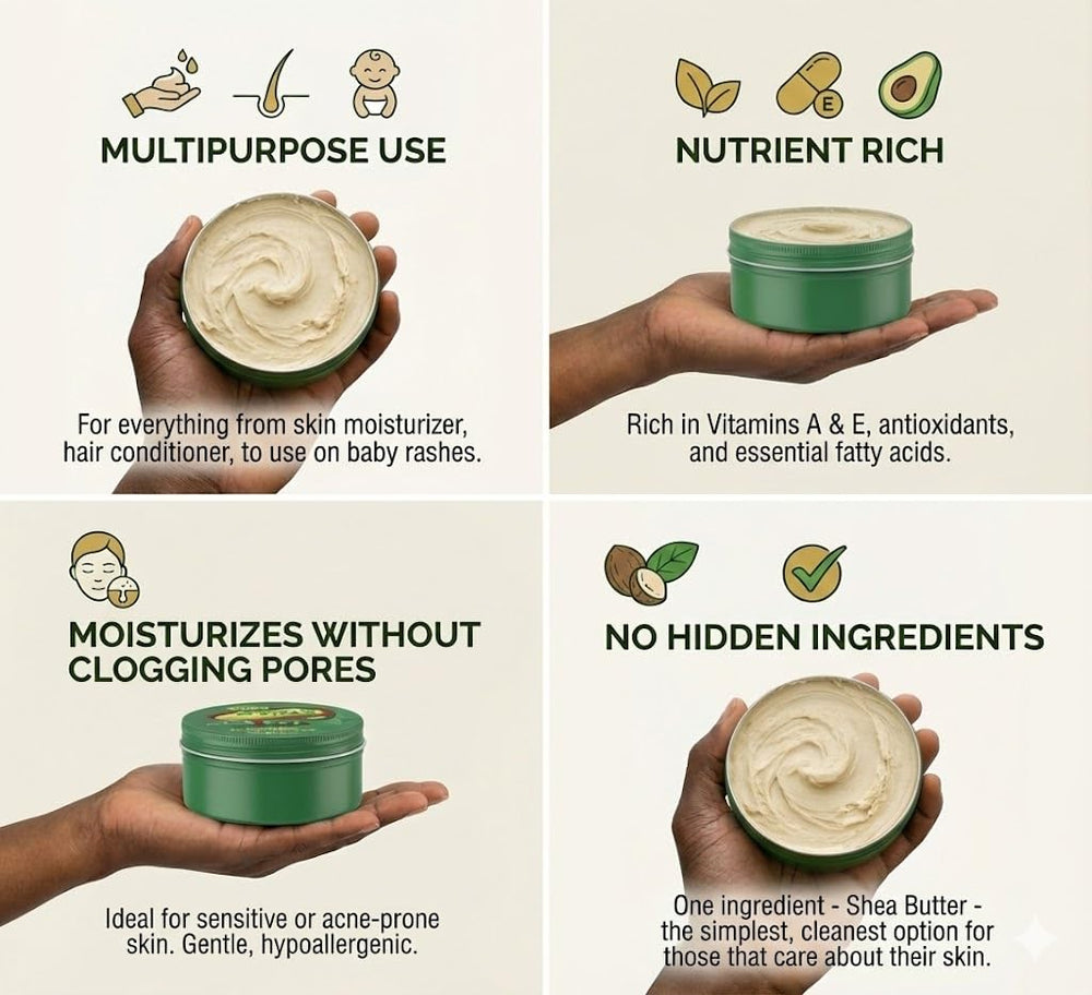 Nimba Foods Whipped Shea Butter Unrefined: pure shea with natural vitamins A, E, F.