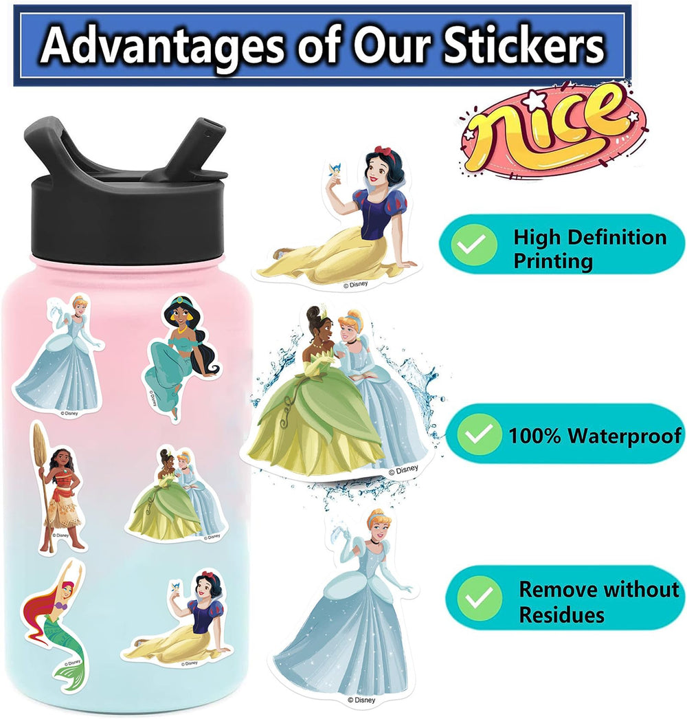 NineGirl Princess stickers on notebooks enliven school gear with water-resistant color.