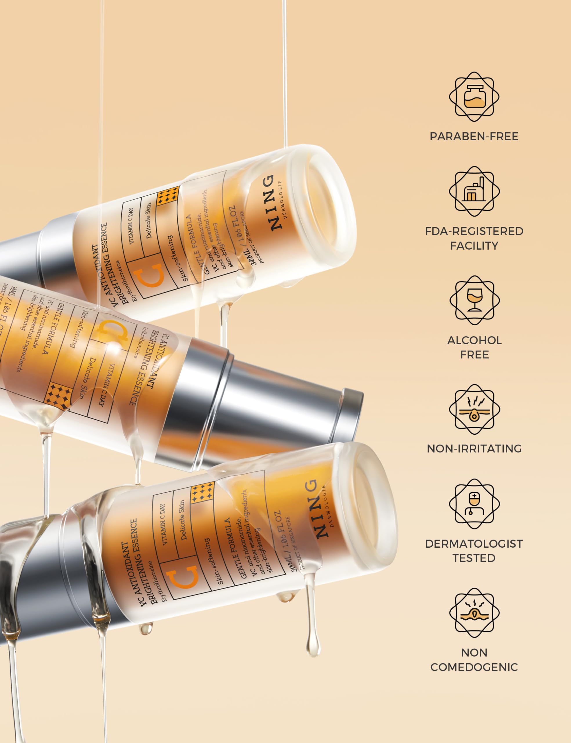 NING DERMOLOGIE calendula extract soothing irritated skin.