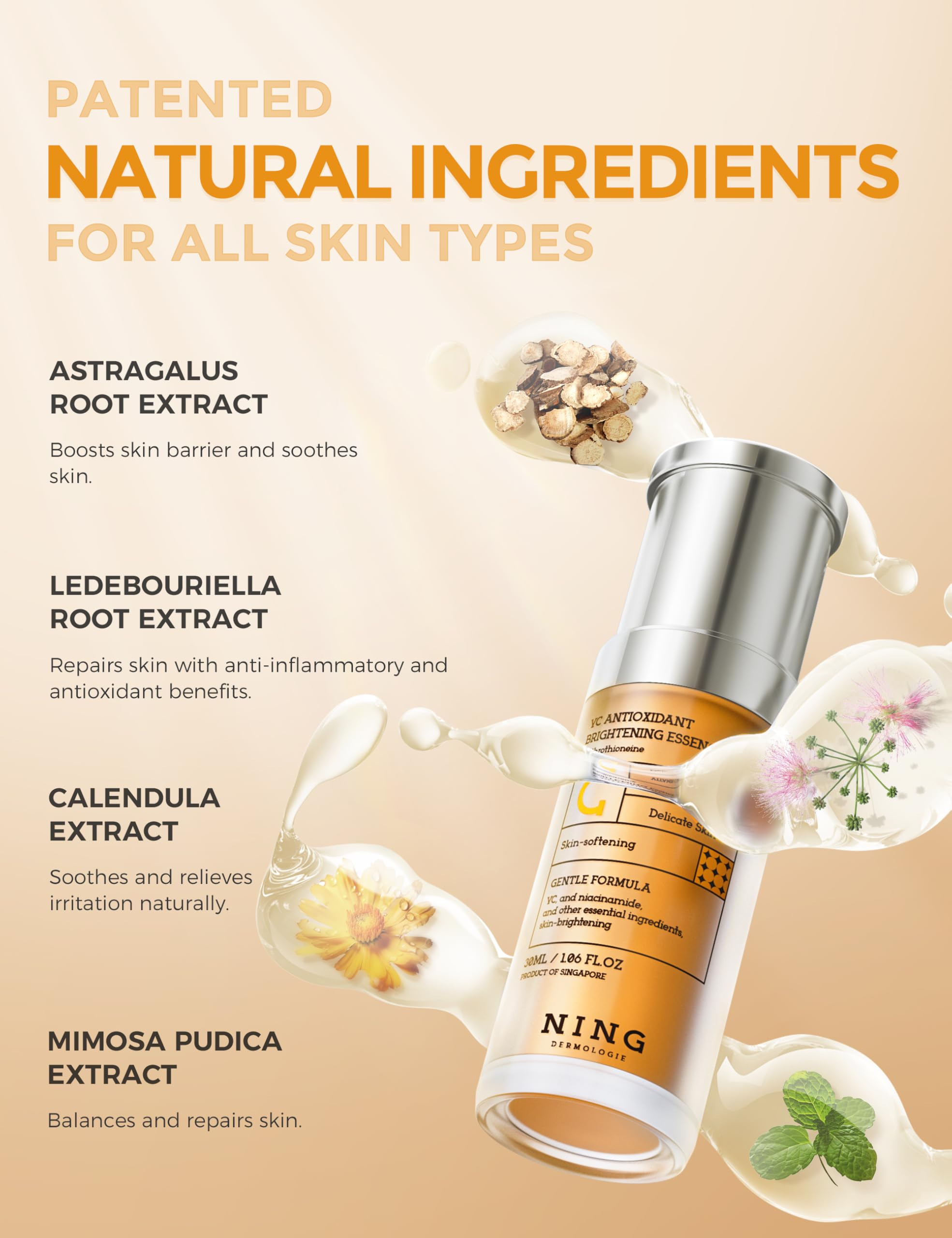 NING DERMOLOGIE fresh-lock packaging preserves potency.
