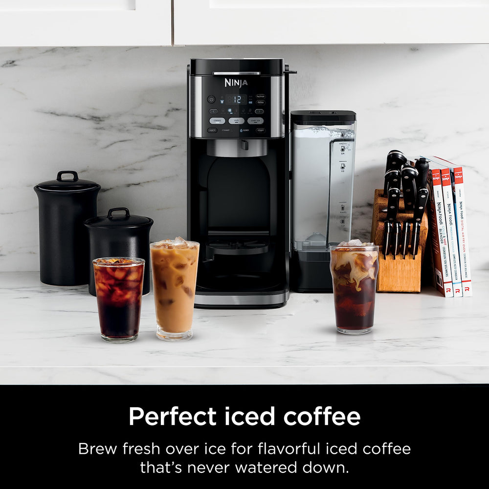 Ninja DualBrew Pro nine ground-size options on the control panel