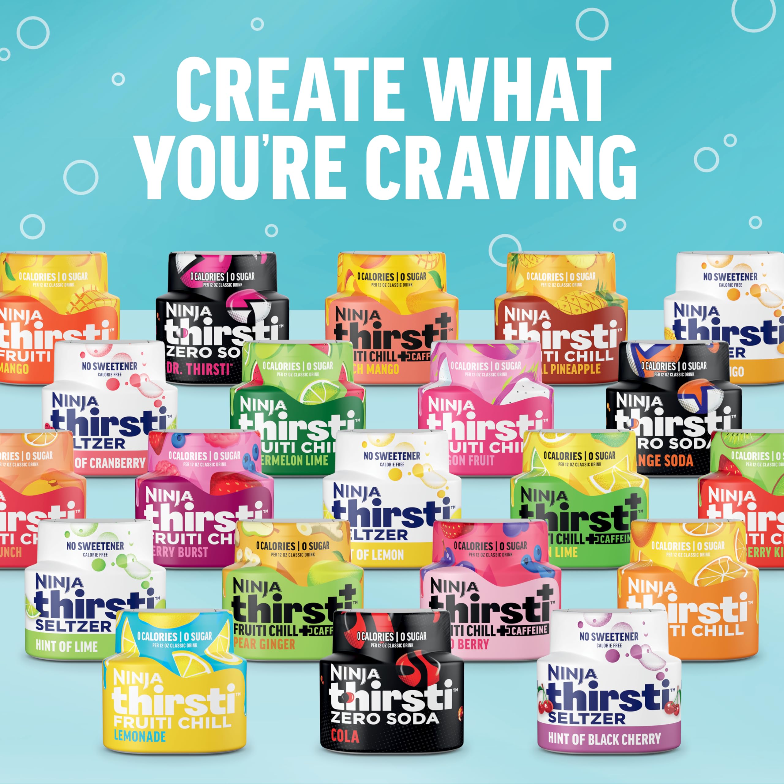 Ninja Thirsti FruitI Chill Lemonade 3-pack on a fridge shelf saving space.