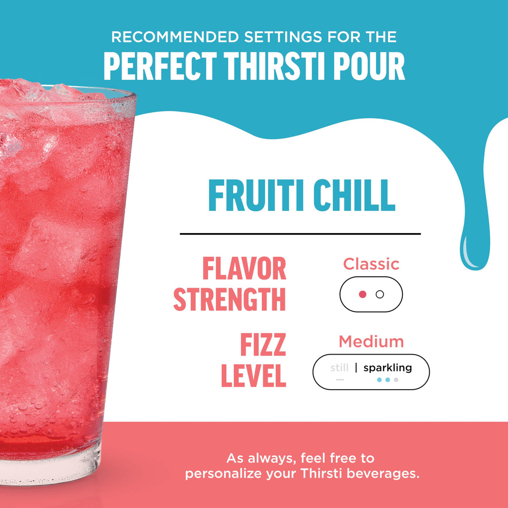 Ninja Thirsti FruitI Chill Lemonade glass with bubbles highlighting bold fruit flavor.